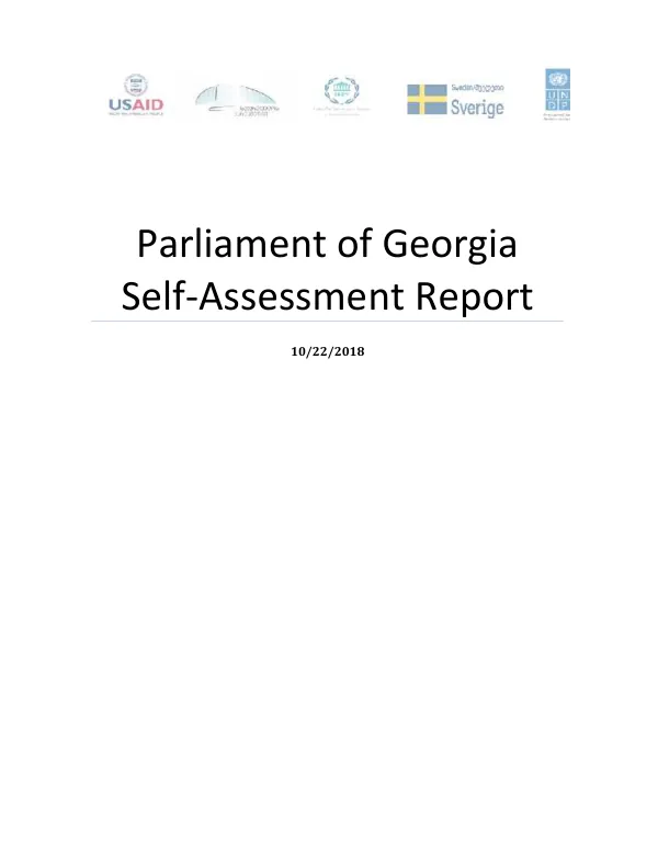 Parliament of Georgia Self-Assessment Report