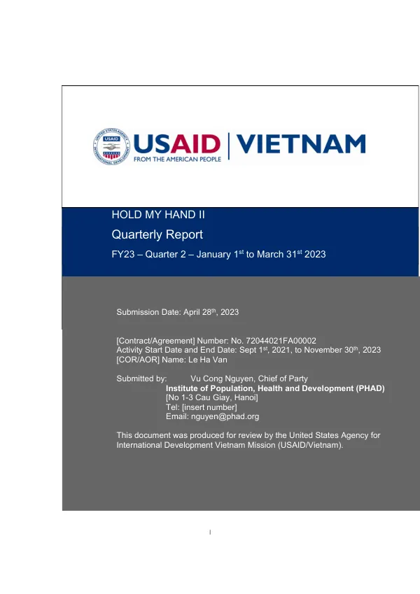 HOLD MY HAND II Quarterly Report Q2FY23 (Final revision)