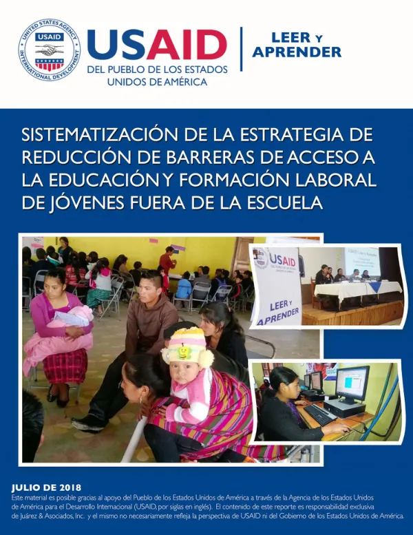 Sistematización de la estrategia de reducción de barreras de acceso a la educación y formación laboral de jóvenes fuera de la escuela
