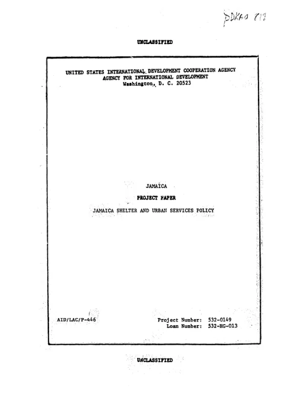 Jamaica shelter and urban services policy program