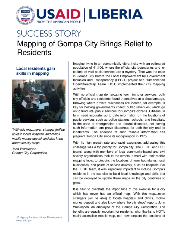 Final Report: Local Empowerment for Government Inclusion and Transparency (LEGIT) Project in Gompa City