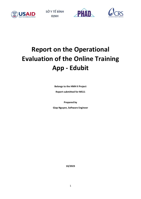 Report on the Operational Evaluation of the Online Training Apps - Edubit