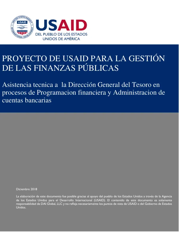 Proyecto de USAID para la Gestión de las Finanzas Públicas