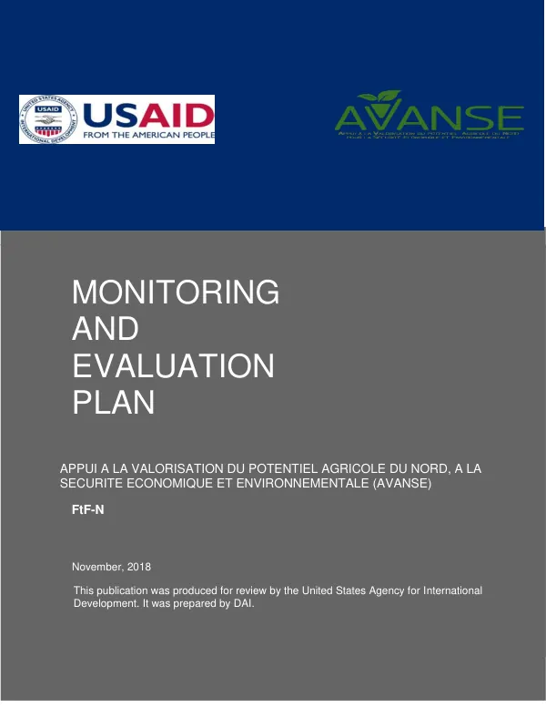 AVANSE Monitoring and Evaluation Plan