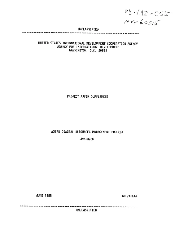 ASEAN coastal resources management : amendment no. 1