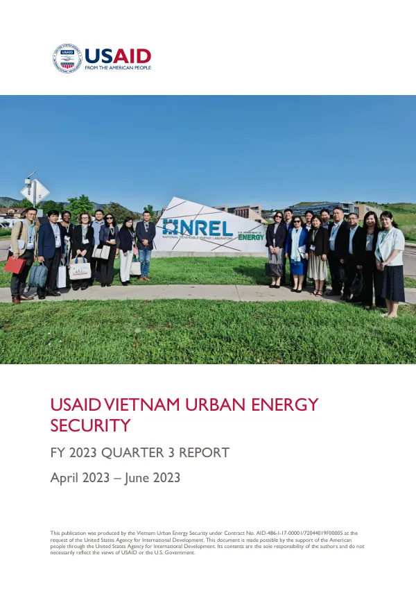 FY 2023 QUARTER 3 REPORT: USAID Vietnam Urban Energy Security
