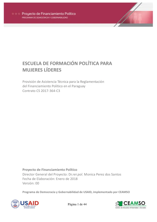Escuela de Formación Política para Mujeres Líderes