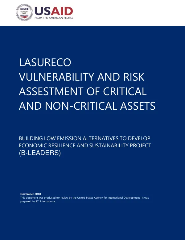 Vulnerability and Risk Assessment of Critical and Non-Critical Assets: Building Low Emission Alternatives to Develop Economic Resilience and Sustainability Project (B-LEADERS)