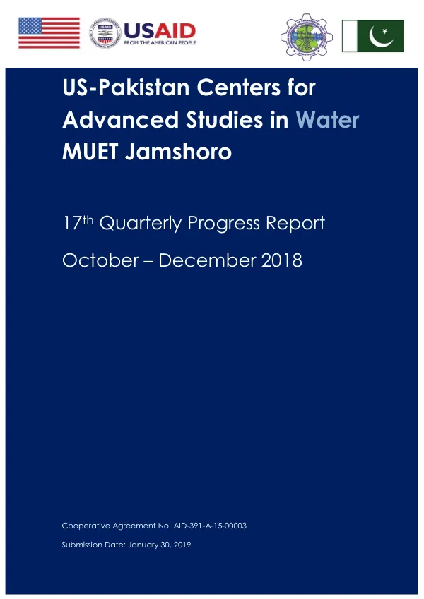 17th Quarterly Progress Report: October - December 2018