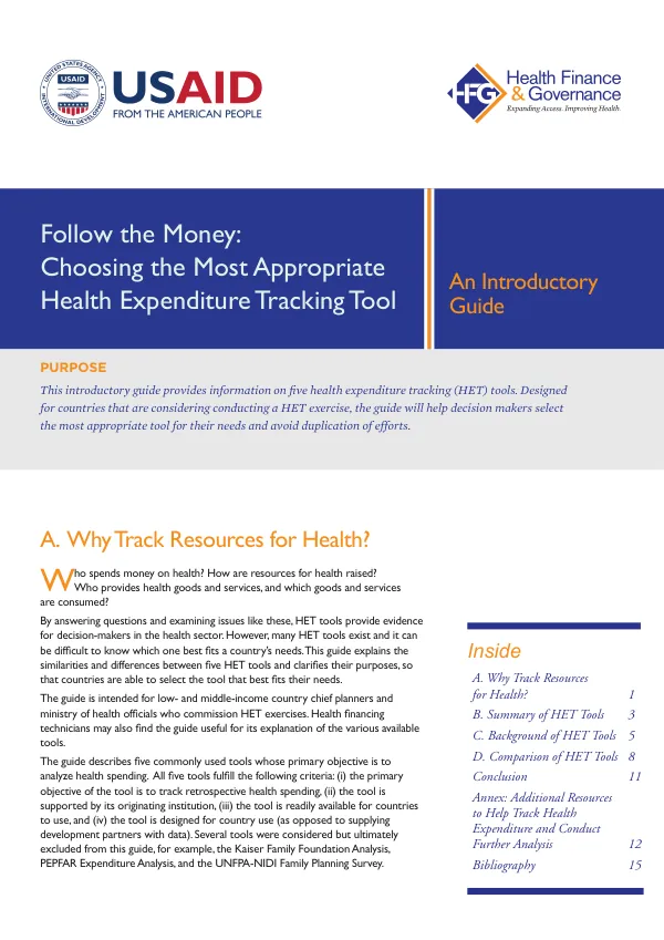 Follow the Money: Choosing the Most Appropriate Health Expenditure Tracking Tool