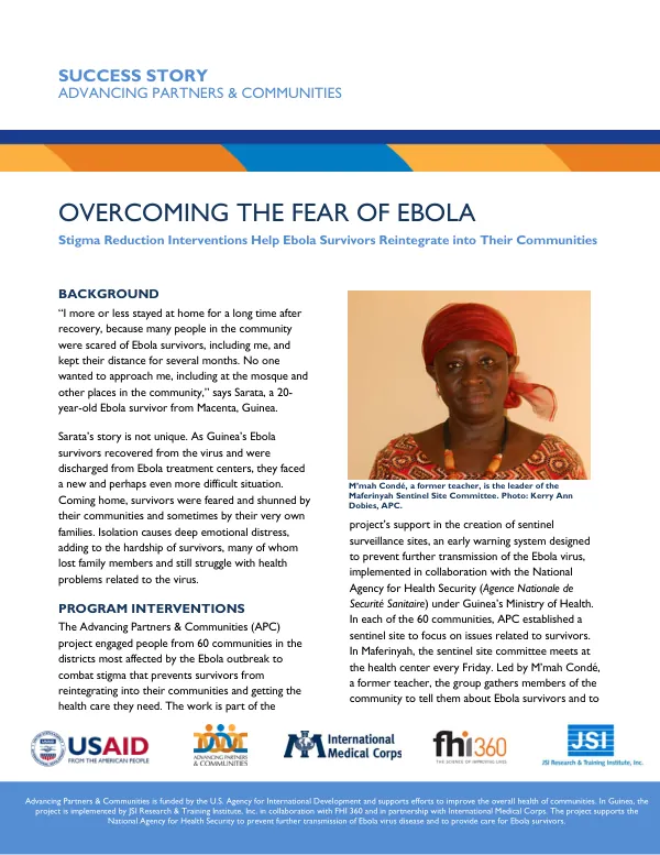 Success Story on Overcoming the Fear of Ebola
