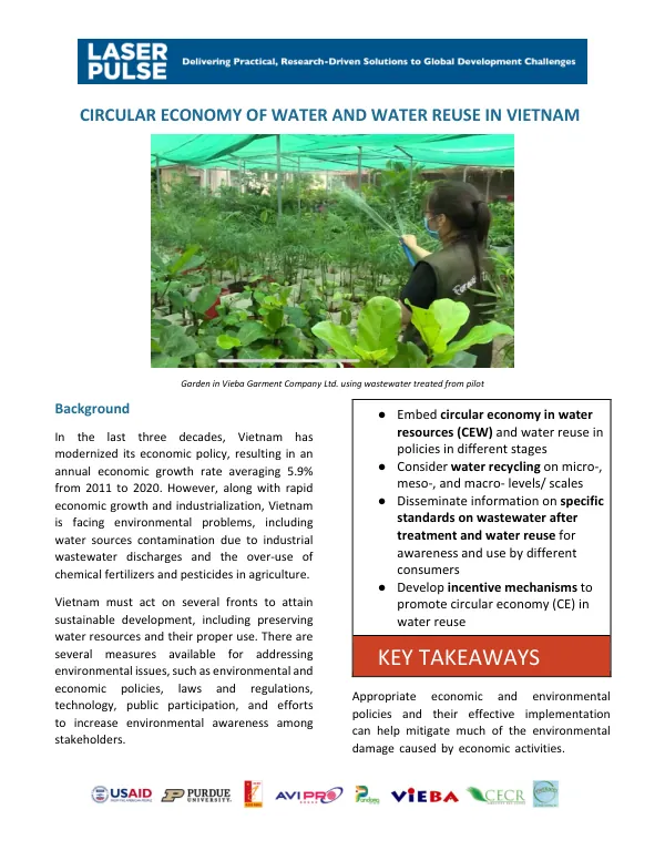 Circular Economy of Water and Water Reuse in Vietnam