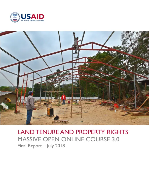Final Report: Land Tenure and Property Rights Massive Open Online Course 3.0