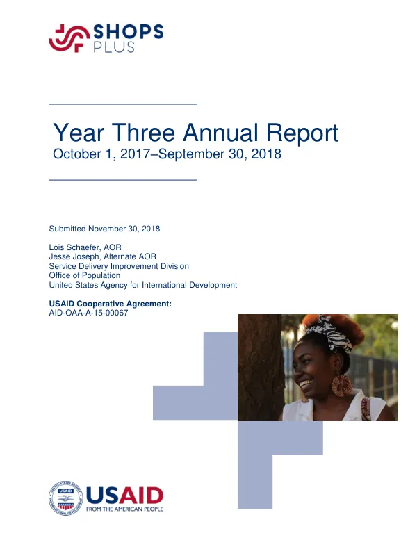 Year Three Annual Report: October 1, 2017–September 30, 2018