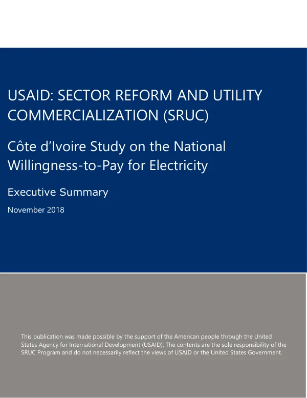 Côte d’Ivoire Study on the National Willingness-to-Pay for Electricity