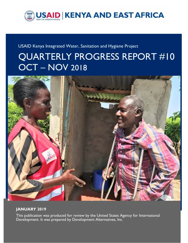 USAID Kenya Integrated Water, Sanitation and Hygiene Project Quarterly Progress Report #10