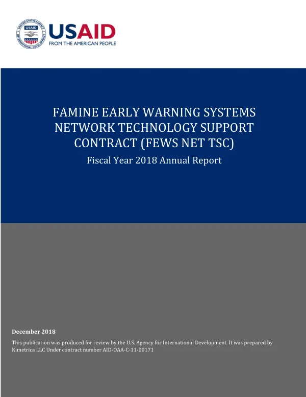 FEWS NET TSC FISCAL YEAR 2018 ANNUAL REPORT
