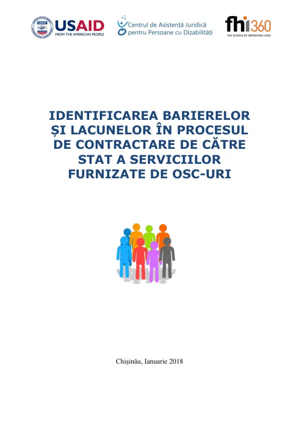 Identificarea barierelor și lacunelor în procesul de contractare de către stat a serviciilor furnizate de OSC-uri