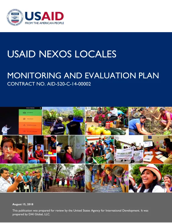 USAID Nexos Locales Monitoring and Evaluation Plan