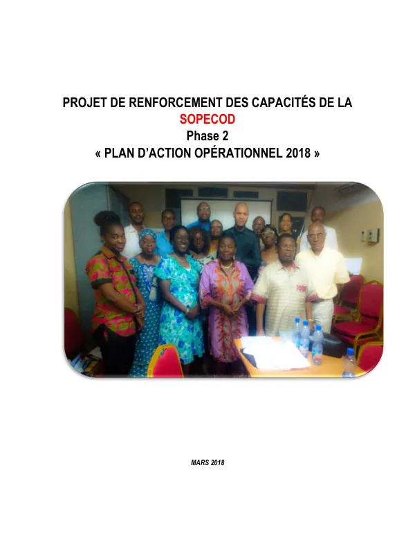 PROJET DE RENFORCEMENT DES CAPACITÉS DE SOPECOD