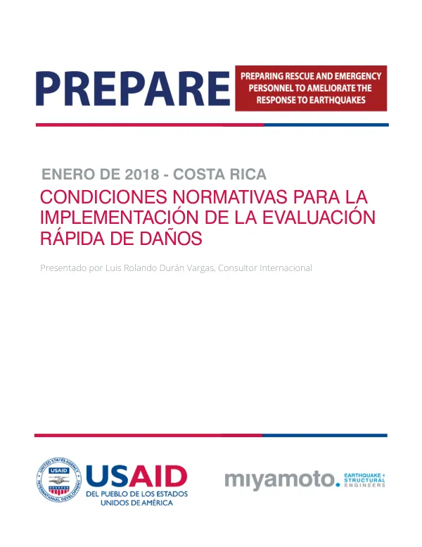 Condiciones Normativas para la Implementación de la Evaluación Rápida de Daños
