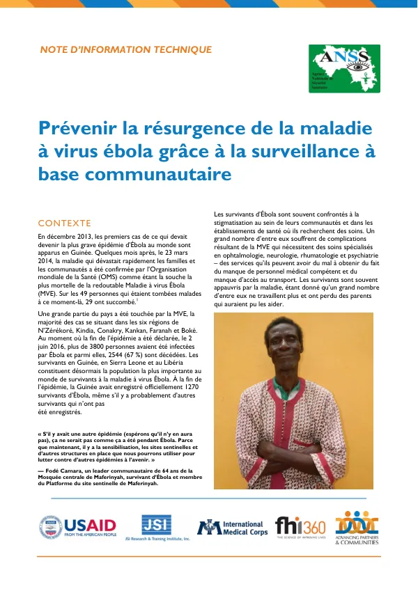 Prevenir la resurgence de la maladie à virus ébola grâce à la surveillance à base communautaire