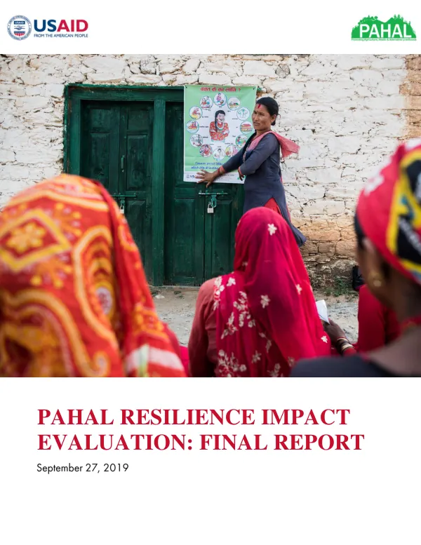 PAHAL RESILIENCE IMPACT EVALUATION: FINAL REPORT