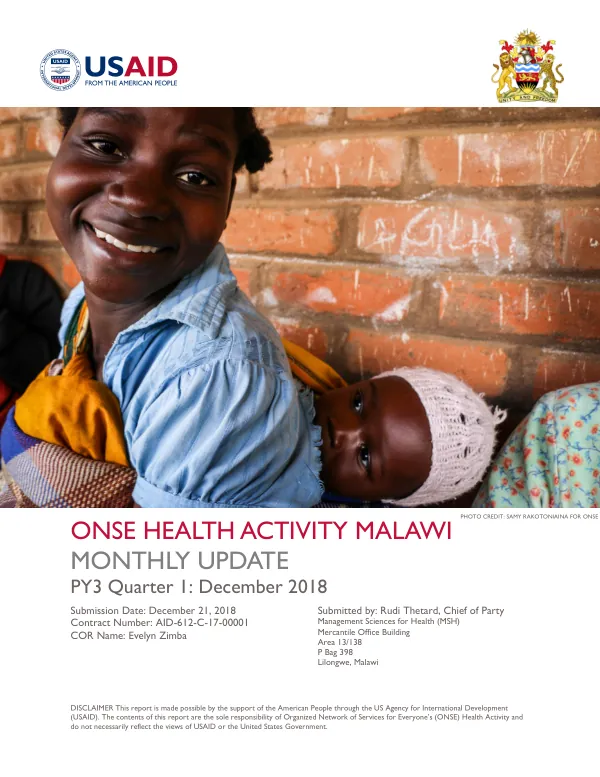 ONSE Health Activity Overview