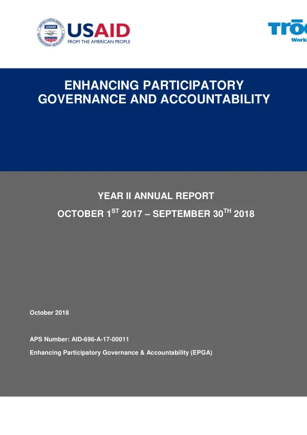 Enhancing Participatory Governance and Accountability Year II Annual Report