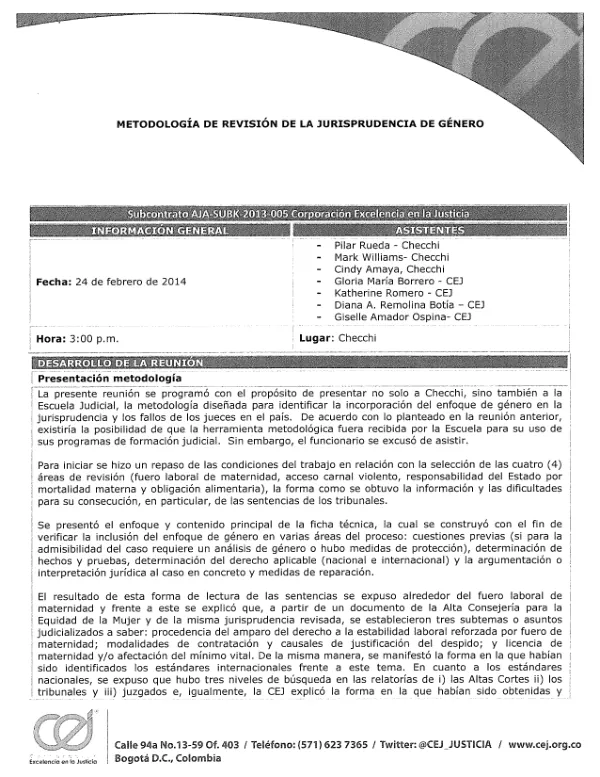 Metodología de Revisión de la Jurisprudencia de Género