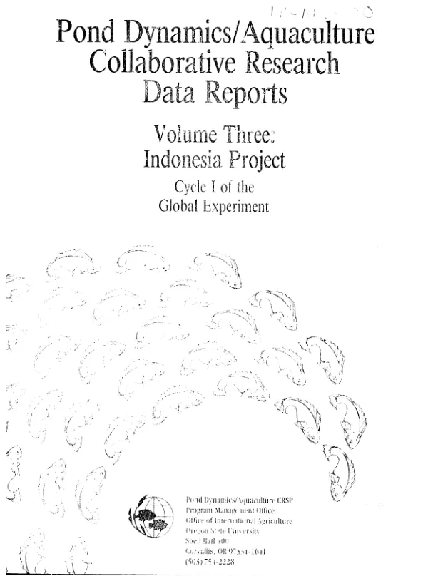 Pond dynamics/aquaculture collaborative research data reports -- volume three. Indonesia : cycle I of the global experiment