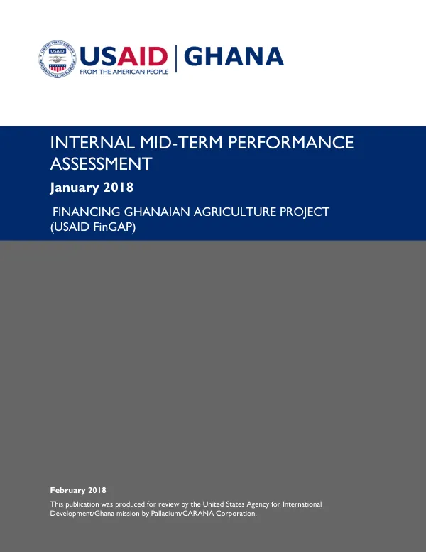 GTIS Quarterly Progress Report: FINANCING GHANAIAN AGRICULTURE PROJECT (USAID FinGAP)