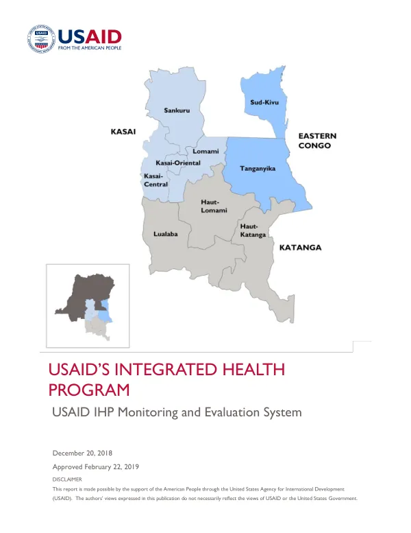 USAID IHP Monitoring and Evaluation System