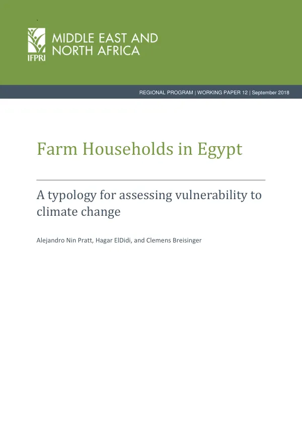 Regional Program | Working Paper 12 | September 2018: Farm Households in Egypt: A typology for assessing vulnerability to climate change