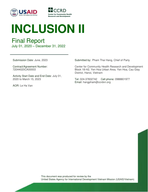 Final Report: Inclusion II Project