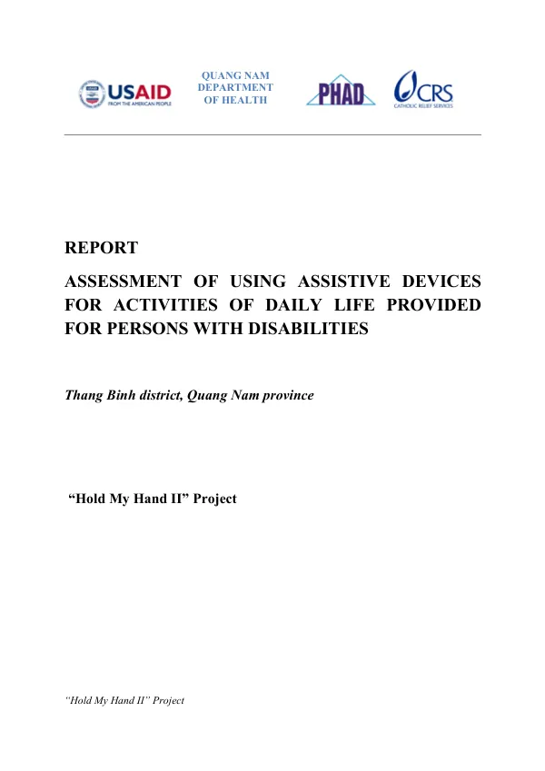 Assessment of Using Assistive Devices for Activities of Daily Life Provided for Persons with Disabilities