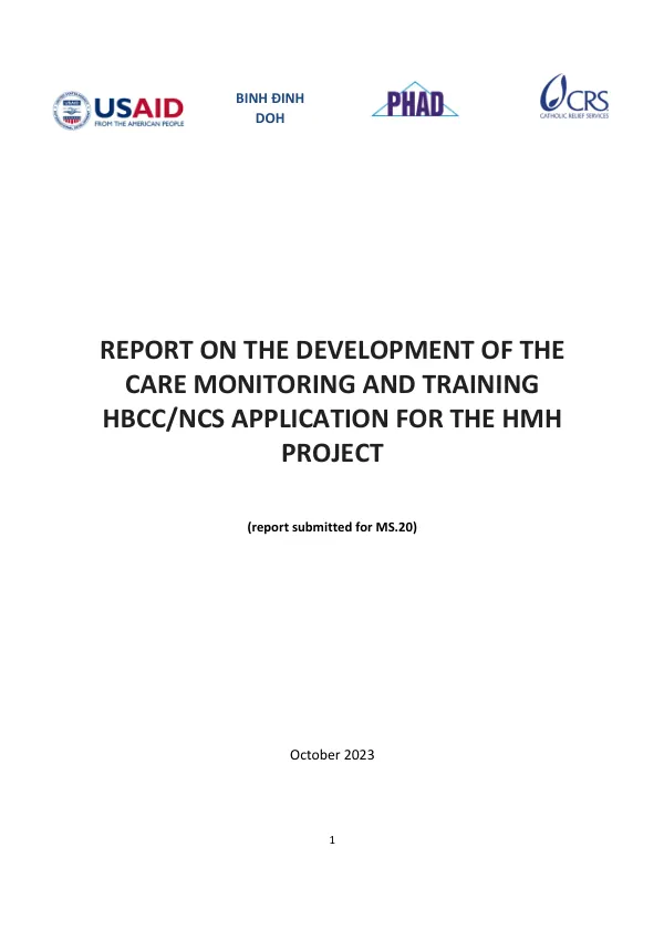 Report on the Development of the Care Monitoring and Training HBCC/NCS Application for the HMH Project