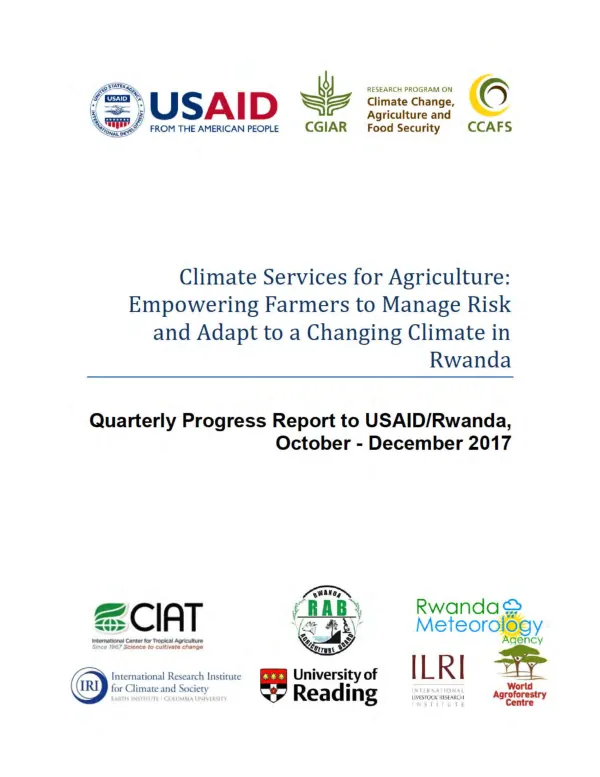 Final Report: Climate Services for Agriculture in Rwanda