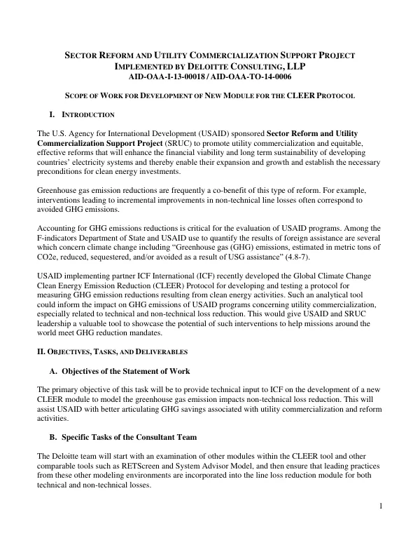 Sector Reform and Utility Commercialization Support Project