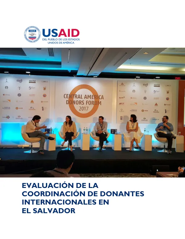 EVALUACIÓN DE LA COORDINACIÓN DE DONANTES INTERNACIONALES EN EL SALVADOR
