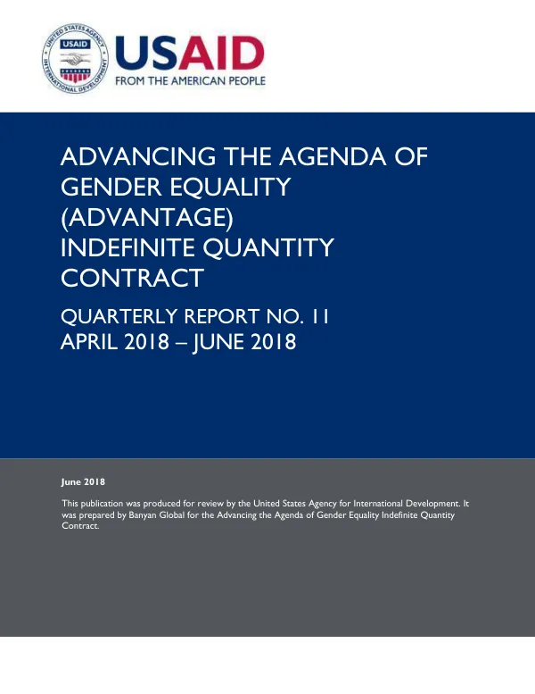 Quarterly Report No. 11, April 2018 – June 2018