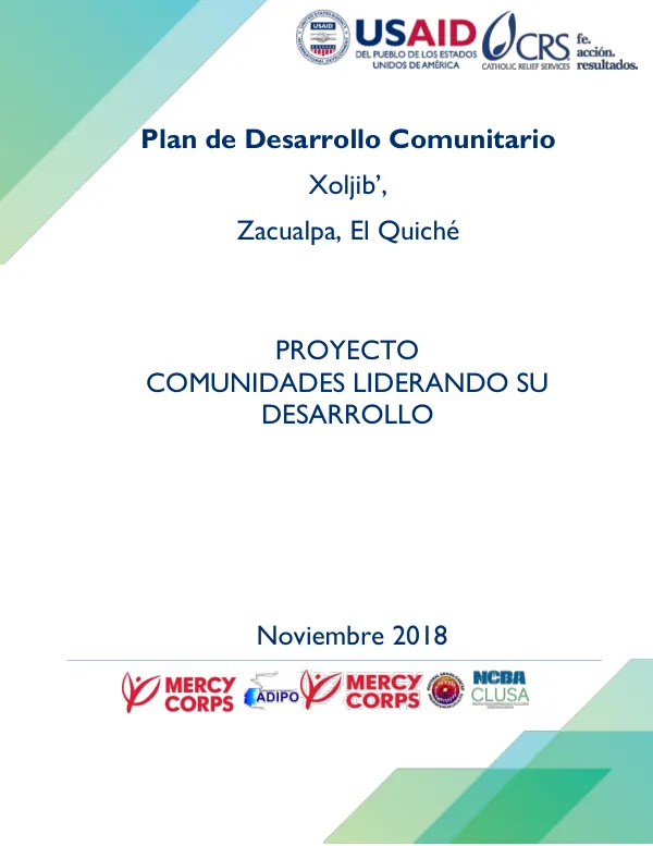Plan de Desarrollo Comunitario: Comunidades Liderando su Desarrollo