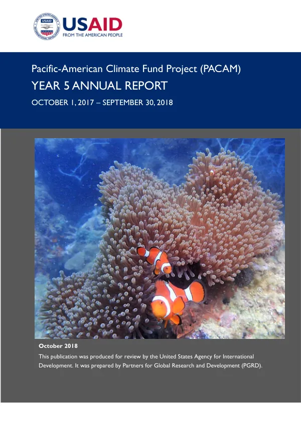 Pacific-American Climate Fund (PACAM) YEAR 5 ANNUAL REPORT