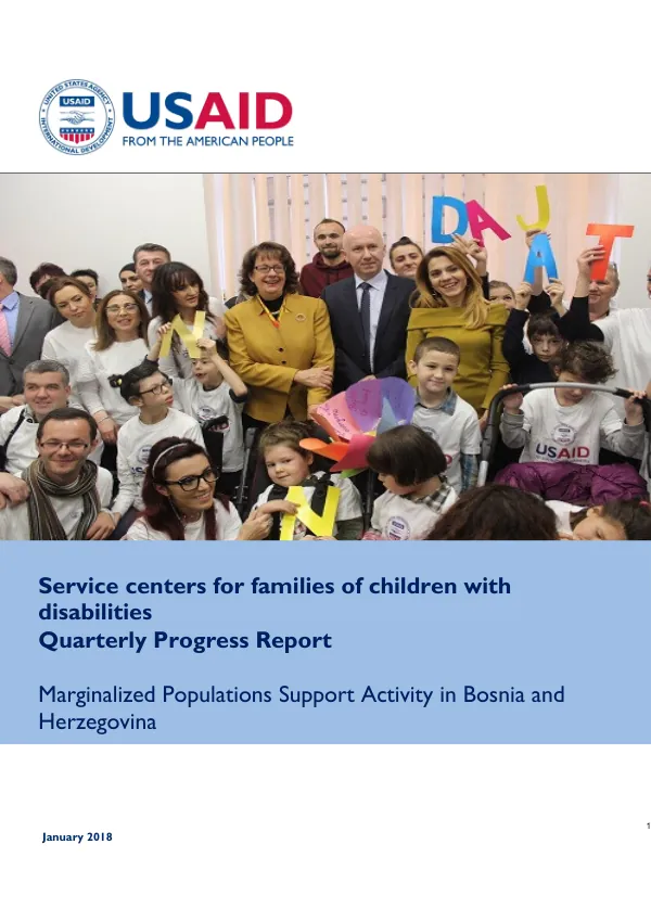 Quarterly Progress Report: Service centers for families of children with disabilities
