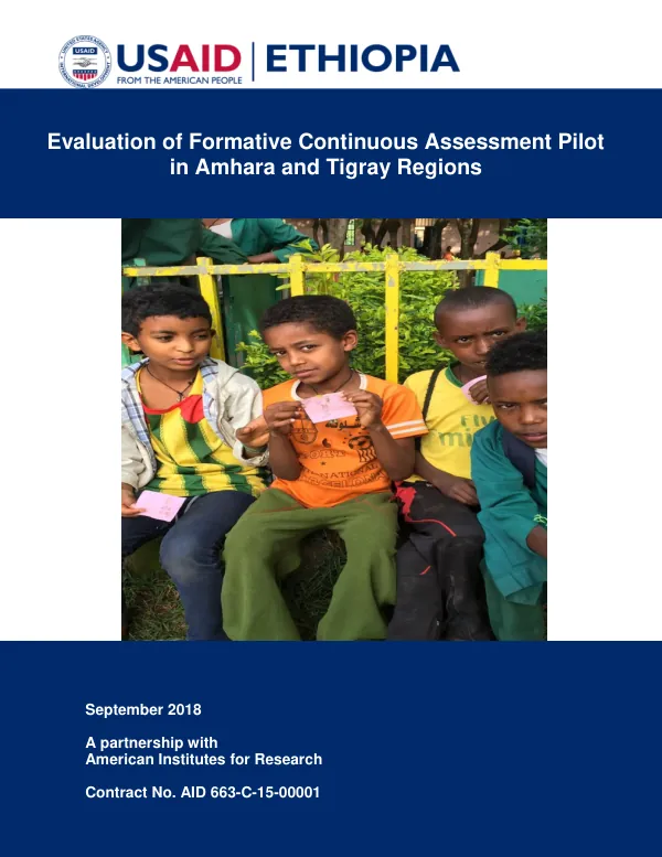Evaluation of Formative Continuous Assessment Pilot in Amhara and Tigray Regions