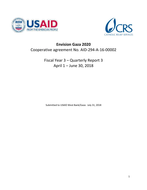 Fiscal Year 3 – Quarterly Report 3: April 1 – June 30, 2018