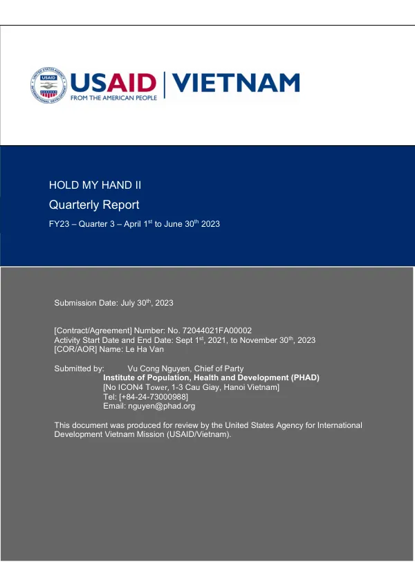 HOLD MY HAND II Quarterly Report Q3FY23 (Final revision)