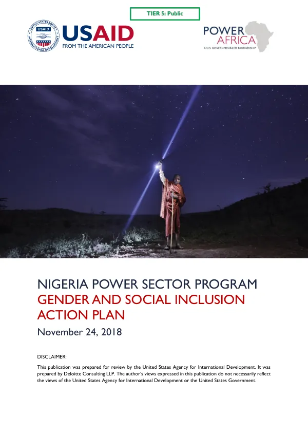 Nigeria Power Sector Program Gender and Social Inclusion Action Plan