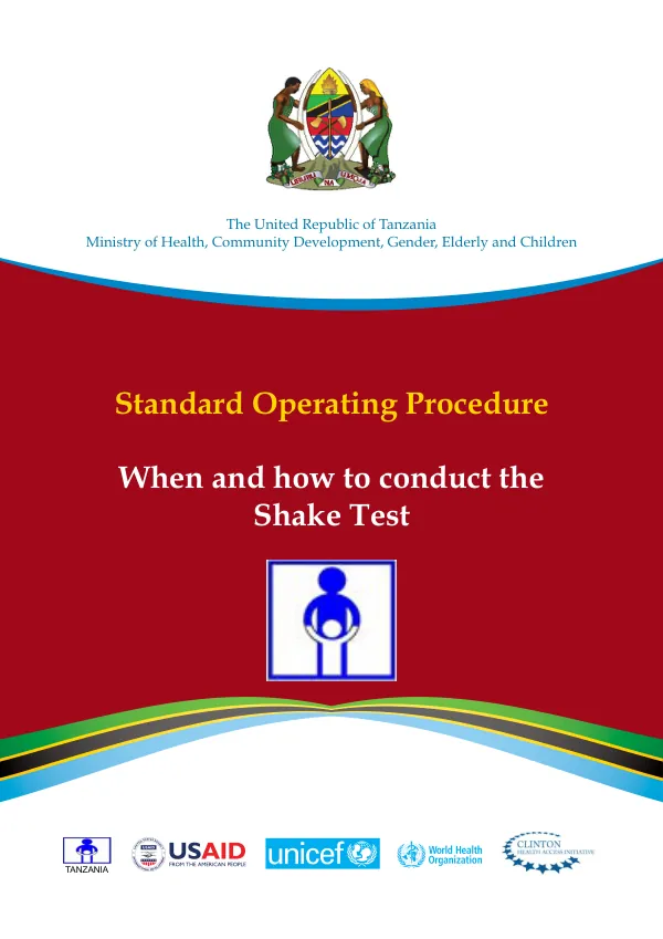 Standard Operating Procedure: When and how to conduct the Shake Test