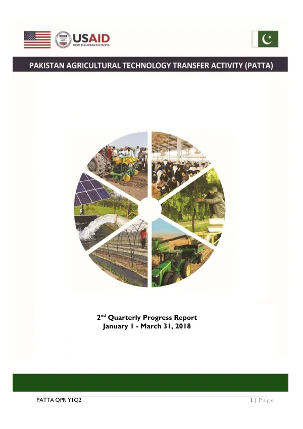 Pakistan Agricultural Technology Transfer Activity (PATTA) QPR Y1Q2